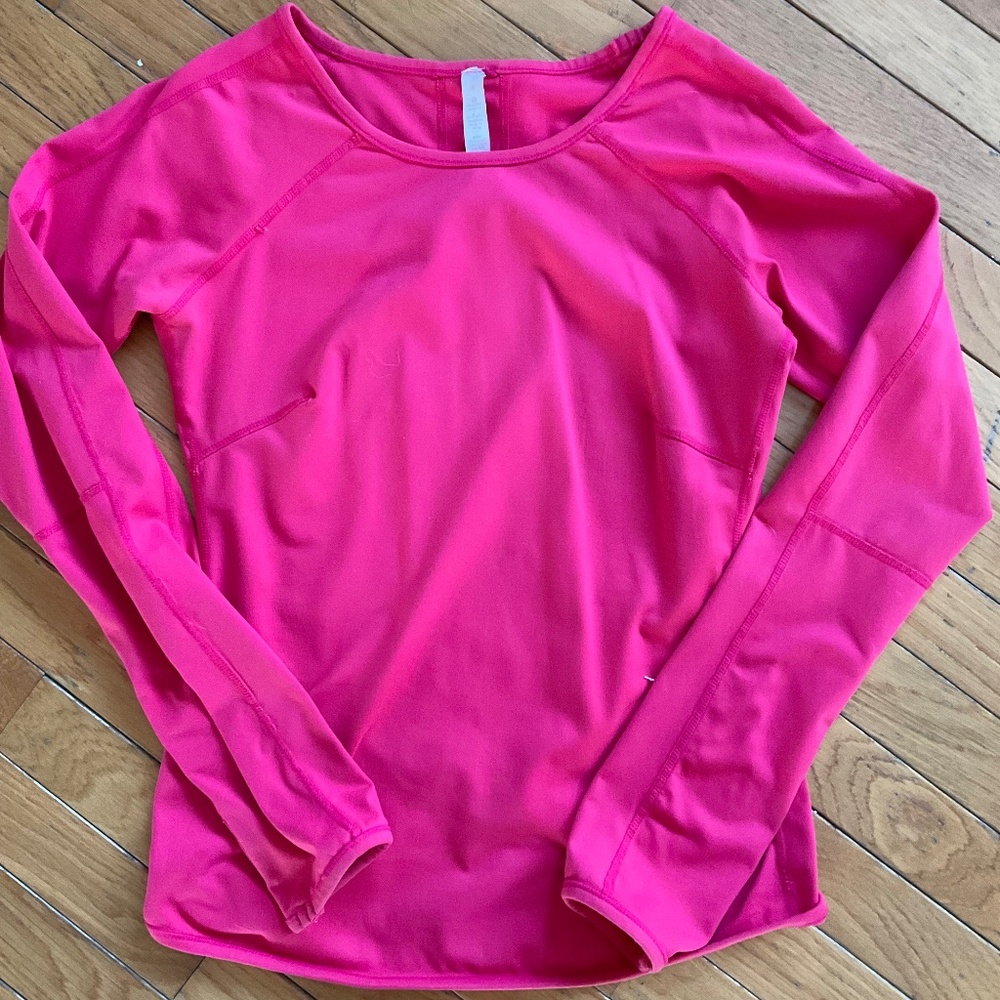 Hot pink Lululemon long sleeve size 8